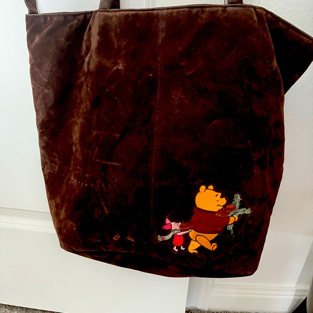 WINNIE THE POOH BROWN SUEDE TOTE